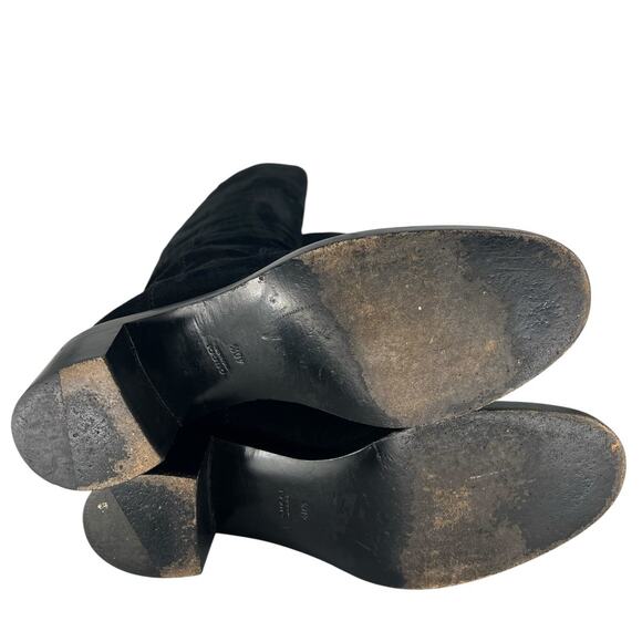 Gucci Soho Black Suede Over-The-Knee Boots GG Logo Size 40.5 / US 10.5 - Picture 16 of 16